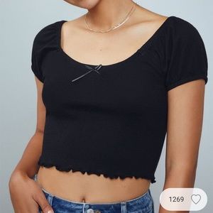 Black off the shoulder top